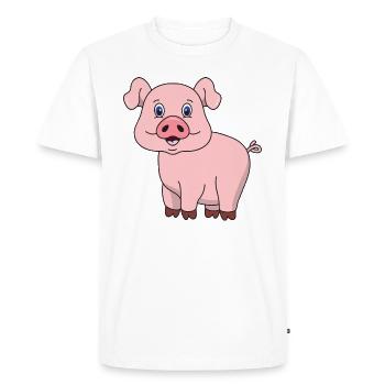 porc - T-shirt Premium bio Homme - blanc - Devant - Nico (187cm)