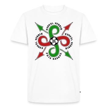 Croix Basque - T-shirt Premium bio Homme - blanc - Devant - Nico (187cm)