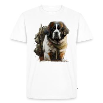 Landseer en tant que soldat - T-shirt Premium bio Homme - blanc - Devant - Nico (187cm)