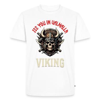 Valhalla Viking T-Shirt - Men's Premium Organic T-Shirt - white - Front - Nico (187cm)