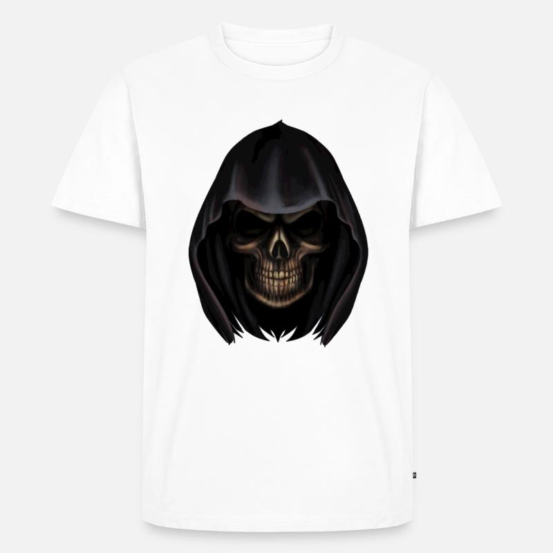 Sensenmann Kopf - Männer Premium Bio T-Shirt - Weiß