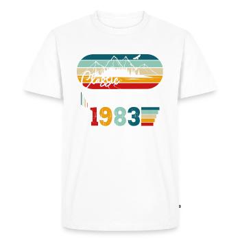 Original Juillet Millésime 1983 39ème Anniversaire Hommes - T-shirt Premium bio Homme - blanc - Devant - Nico (187cm)