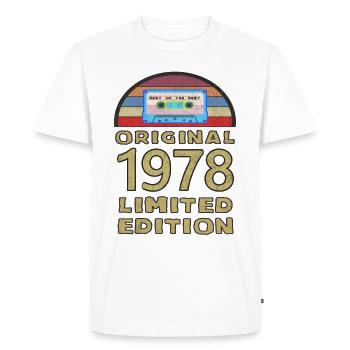 Born in 1978 Retro cassette birthday - Men's Premium Organic T-Shirt - white - Front - Nico (187cm)