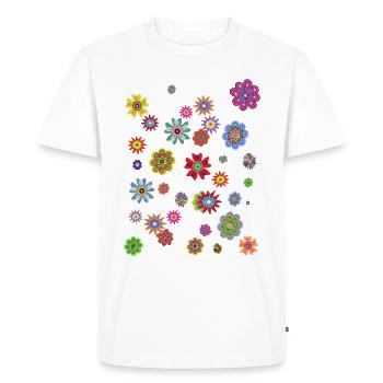 Flower Power Fleurs - T-shirt Premium bio Homme - blanc - Devant - Nico (187cm)