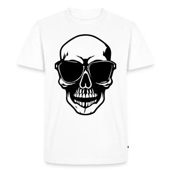 Skeleton Cool Symbol Skull - Men's Premium Organic T-Shirt - white - Front - Nico (187cm)