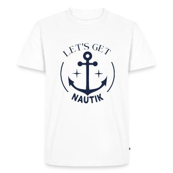 Permet de se mettre à nautique - Nautical Captain Sea Ocean Design - T-shirt Premium bio Homme - blanc - Devant - Nico (187cm)