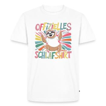 Sleep Shirt Sloth Funny Saying Pijama Funny - Men's Premium Organic T-Shirt - white - Front - Nico (187cm)