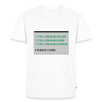 computer - Men's Premium Organic T-Shirt - white - Front - Nico (187cm)