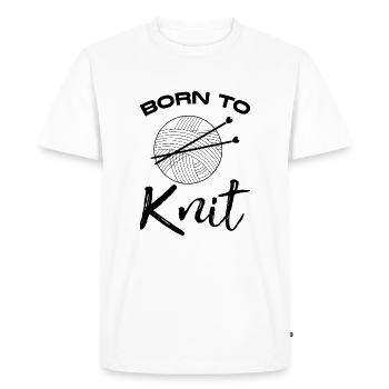 Grands tricots et motifs proches - T-shirt Premium bio Homme - blanc - Devant - Nico (187cm)