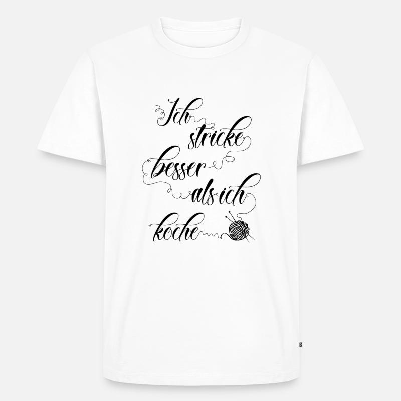 Stricken - Männer Premium Bio T-Shirt - Weiß
