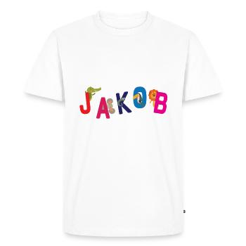 Je m'appelle Jacob T-Shirt Prénom Enfant - T-shirt Premium bio Homme - blanc - Devant - Nico (187cm)
