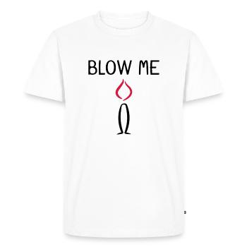 Blow me candle - Men's Premium Organic T-Shirt - white - Front - Nico (187cm)