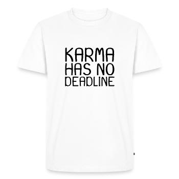 Karma disant - T-shirt Premium bio Homme - blanc - Devant - Nico (187cm)