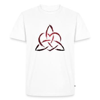 Triquetra Celtic heart knot symbol - Men's Premium Organic T-Shirt - white - Front - Nico (187cm)