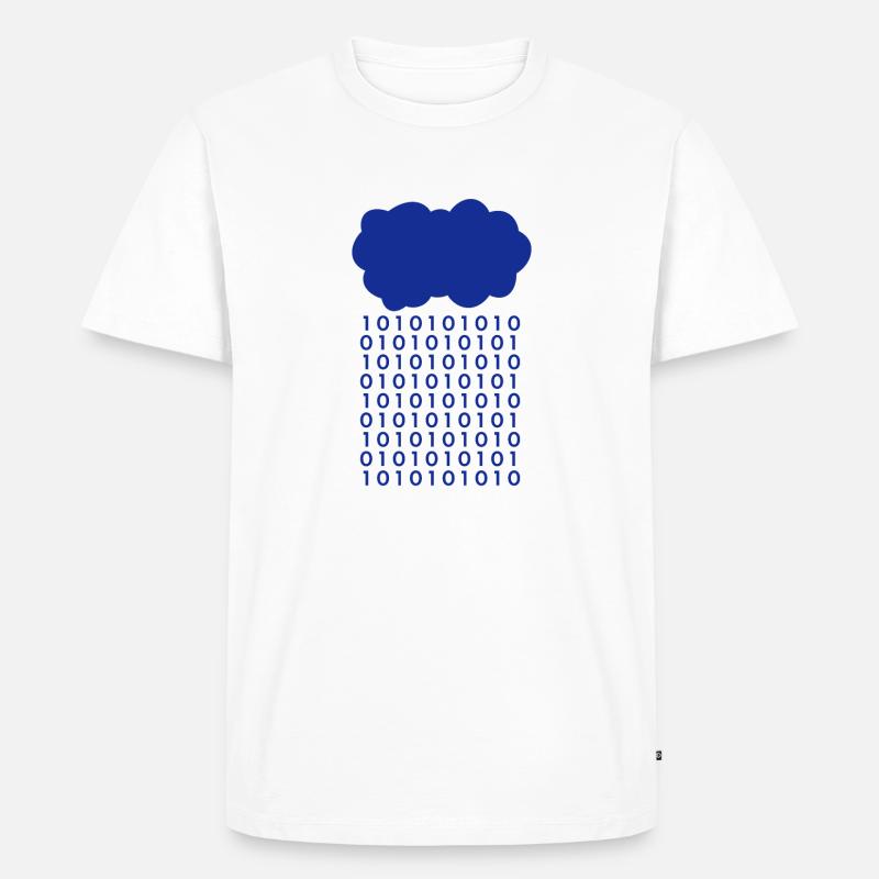 Bit Regen Wolke Informatiker - Männer Premium Bio T-Shirt - Weiß