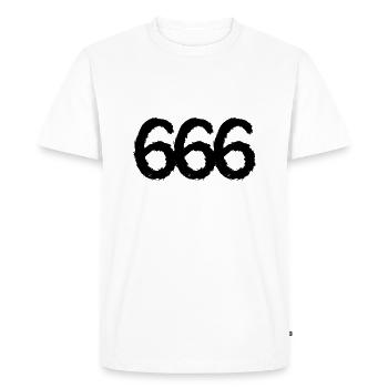 Symbole du numéro 666 - T-shirt Premium bio Homme - blanc - Devant - Nico (187cm)