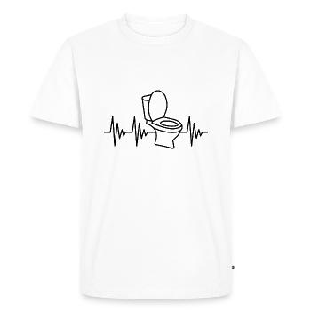 Toilettes toilettes battement de coeur toilettes - T-shirt Premium bio Homme - blanc - Devant - Nico (187cm)