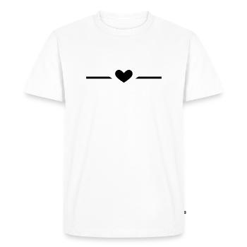 Ligne coeur noir - T-shirt Premium bio Homme - blanc - Devant - Nico (187cm)