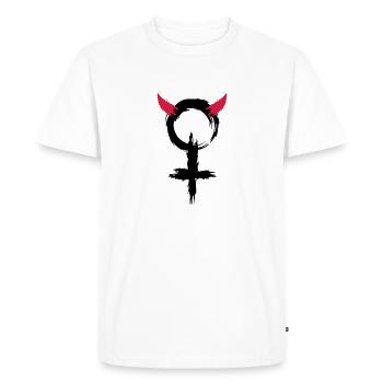 Diable femme femmes symbole - T-shirt Premium bio Homme - blanc - Devant - Nico (187cm)