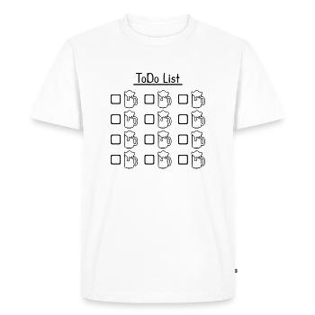 To Do Liste Bière - T-shirt Premium bio Homme - blanc - Devant - Nico (187cm)