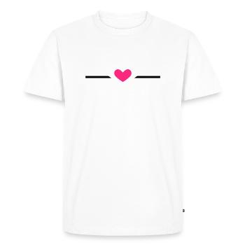 Line Heart Ornament - Men's Premium Organic T-Shirt - white - Front - Nico (187cm)