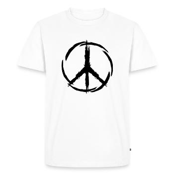 Peace Symbol Frieden - Men's Premium Organic T-Shirt - white - Front - Nico (187cm)