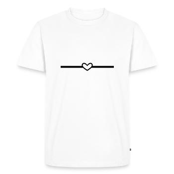 Ligne coeur petit ornement de tableau de bord coeur - T-shirt Premium bio Homme - blanc - Devant - Nico (187cm)