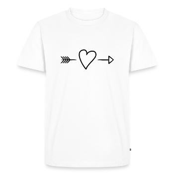 Ornement de flèche coeur - T-shirt Premium bio Homme - blanc - Devant - Nico (187cm)