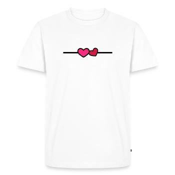 Line Heart Ornament - Men's Premium Organic T-Shirt - white - Front - Nico (187cm)
