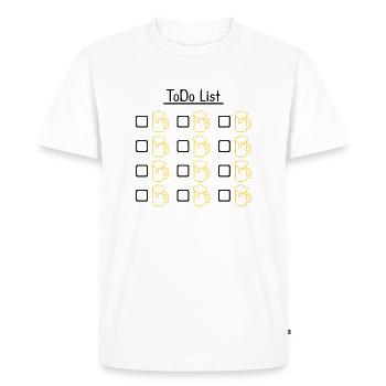 To do list beer - Men's Premium Organic T-Shirt - white - Front - Nico (187cm)