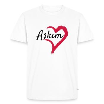 Amour mot idée idée cadeau - T-shirt Premium bio Homme - blanc - Devant - Nico (187cm)