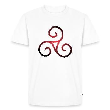 Celtic symbol triskele triple spiral - Men's Premium Organic T-Shirt - white - Front - Nico (187cm)