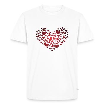 Coeur de cœur - T-shirt Premium bio Homme - blanc - Devant - Nico (187cm)