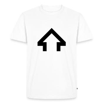flèche vers le haut - T-shirt Premium bio Homme - blanc - Devant - Nico (187cm)