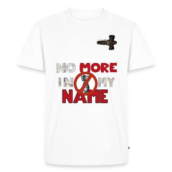 no more in my name controverse - T-shirt Premium bio Homme - blanc - Devant - Nico (187cm)