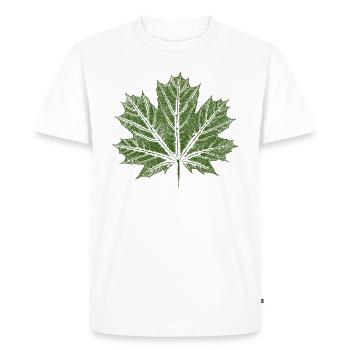 Maple Leaf / Leaf - BOTANICAL Maple - Men's Premium Organic T-Shirt - white - Front - Nico (187cm)