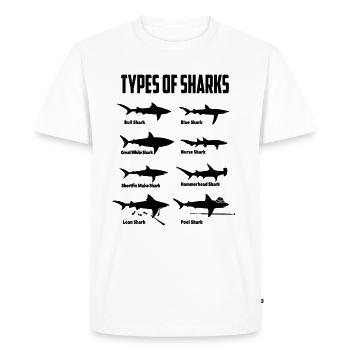 Requin animal requin marin - T-shirt Premium bio Homme - blanc - Devant - Nico (187cm)