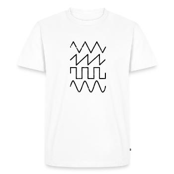 Synthesizer Synth Audio Waveform design - - Men's Premium Organic T-Shirt - white - Front - Nico (187cm)