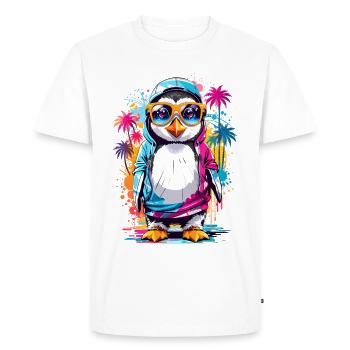 Cool Penguin - Men's Premium Organic T-Shirt - white - Front - Nico (187cm)