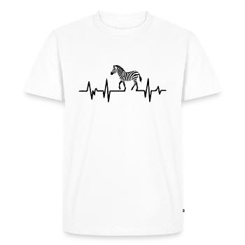 Zebra Heartbeat Pulse Heart - Men's Premium Organic T-Shirt - white - Front - Nico (187cm)