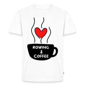 Aviron et café - T-shirt Premium bio Homme - blanc - Devant - Nico (187cm)