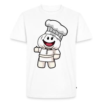 Chef Cuisine Ail Ail Végétalien Santé - T-shirt Premium bio Homme - blanc - Devant - Nico (187cm)