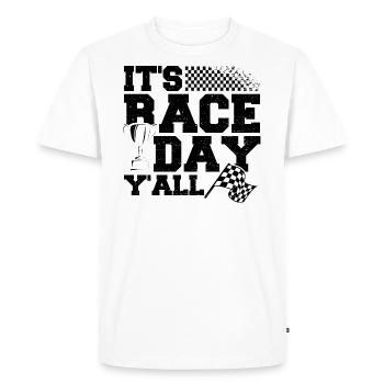 La course de La Race Y’All - T-shirt Premium bio Homme - blanc - Devant - Nico (187cm)