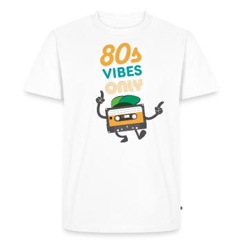 80s Vibes Only Retro Vintage Cassette Tape Music - Men's Premium Organic T-Shirt - white - Front - Nico (187cm)