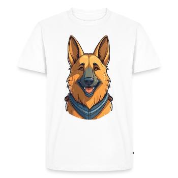 German Shepherd - Men's Premium Organic T-Shirt - white - Front - Nico (187cm)