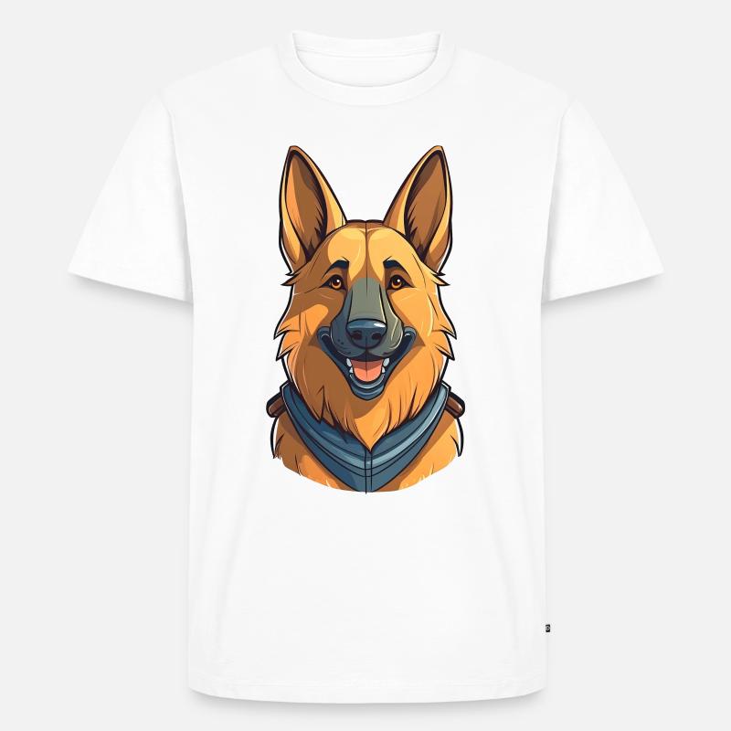 Deutscher Schäferhund - Männer Premium Bio T-Shirt - Weiß