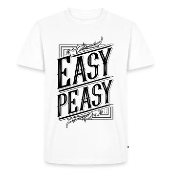 Funny saying / Funny sayings / Easy peasy - Men's Premium Organic T-Shirt - white - Front - Nico (187cm)