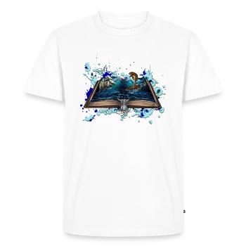 Ship in the storm with snake Illustration - Men's Premium Organic T-Shirt - white - Front - Nico (187cm)