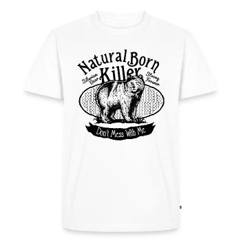 Ours cadeau vintage énonciations cool - T-shirt Premium bio Homme - blanc - Devant - Nico (187cm)