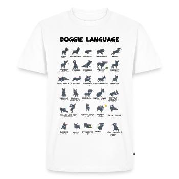 Doggie Language - Men's Premium Organic T-Shirt - white - Front - Nico (187cm)